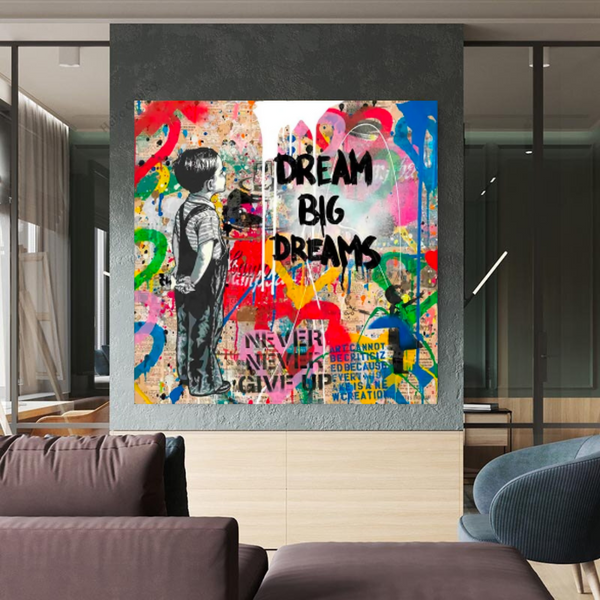 Banksy Dream Big Dreams Wall Art - Explore Inspiring Art-Banksy Wall Poster