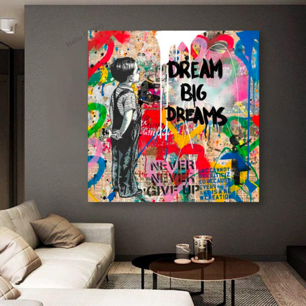 Banksy Dream Big Dreams Wall Art - Explore Inspiring Art-Banksy Wall Poster