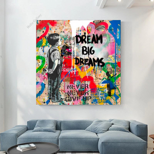 Banksy Dream Big Dreams Wall Art - Explore Inspiring Art-Banksy Wall Poster