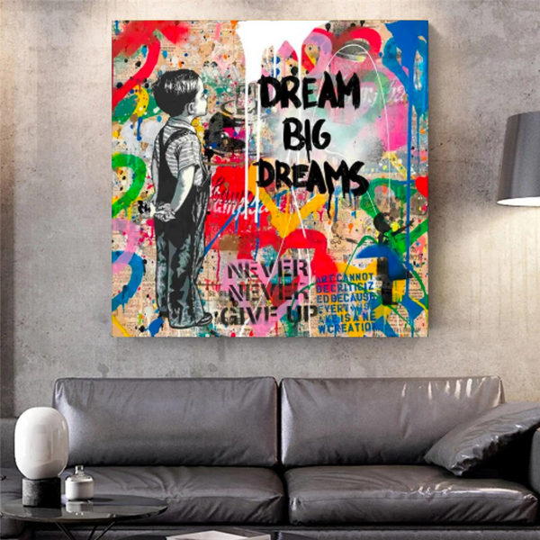 Banksy Dream Big Dreams Wall Art - Explore Inspiring Art-Banksy Wall Poster