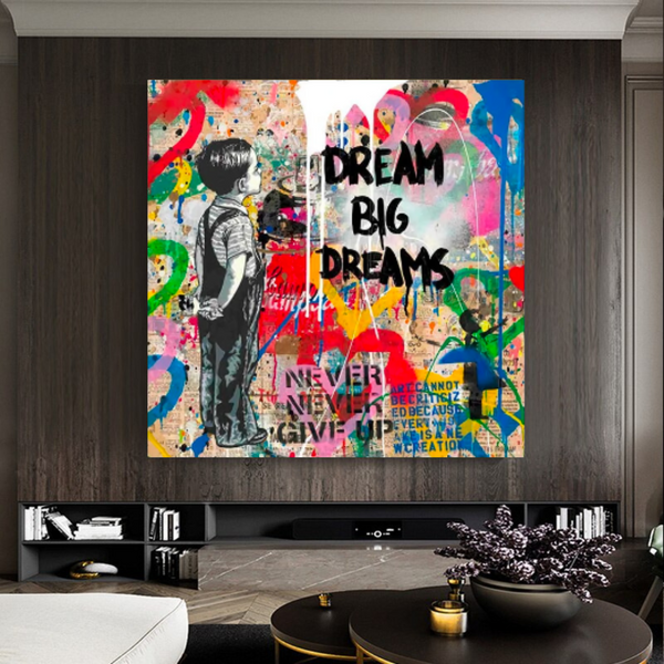 Banksy Dream Big Dreams Wall Art - Explore Inspiring Art-Banksy Wall Poster