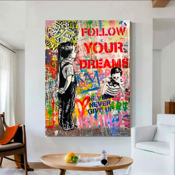 Banksy Follow Your Dreams Art: Authentic Inspiration-Banksy Wall Poster