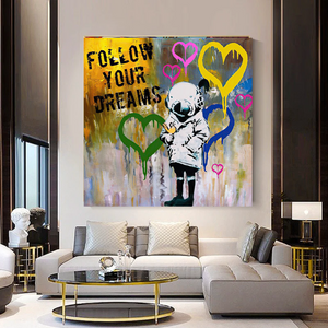 Banksy Follow Your Dreams Graffiti Canvas Wall Art-Banksy Wall Poster