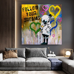 Banksy Follow Your Dreams Graffiti Canvas Wall Art-Banksy Wall Poster