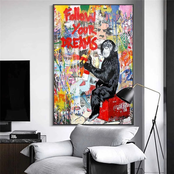 Banksy Follow Your Dreams Wall Art - Authentic Work-Banksy Wall Poster