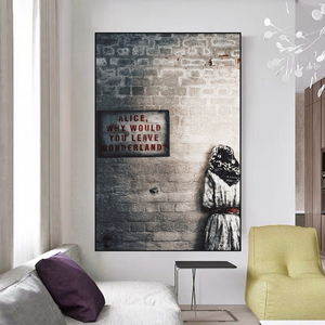 Banksy Graffiti Alice and Wonderland Canvas Wall Art-Banksy Wall Poster