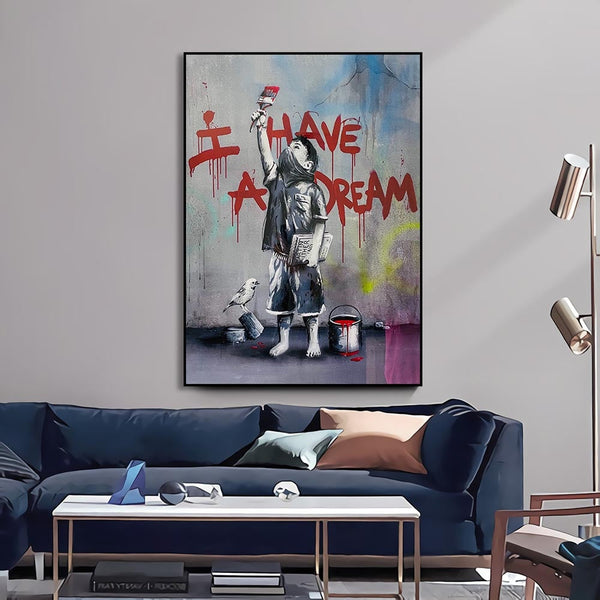 Banksy Have a Dream Wall Art - Unique Canvas Masterpiece-Banksy Wall Poster