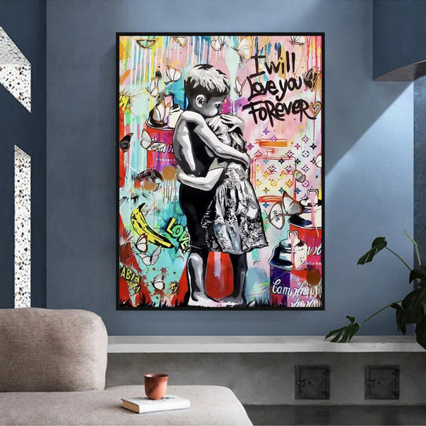 Banksy I will Love you forever Canvas Wall Art-Banksy Wall Poster