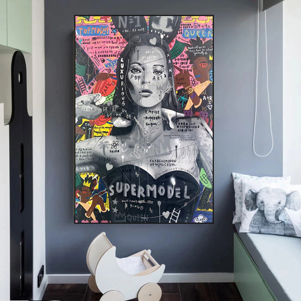 Banksy Kate Moss Graffiti Canvas Wall Art-Banksy Wall Poster
