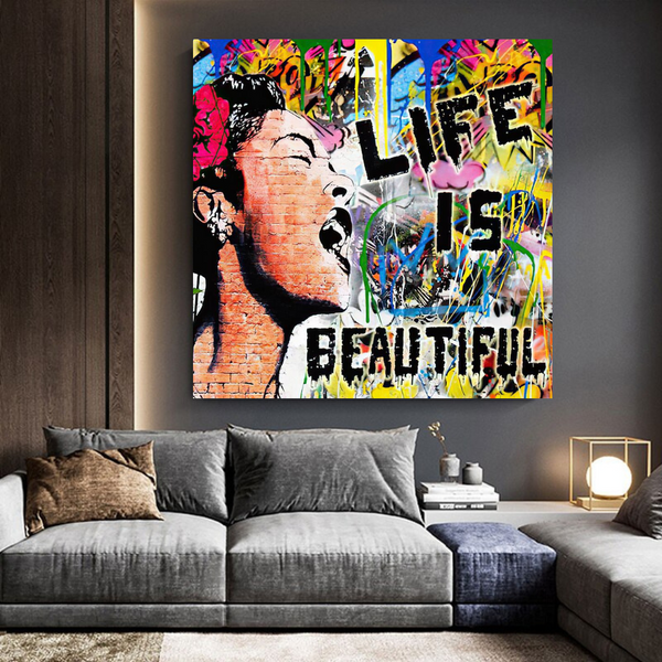 Banksy Life is Beautiful: Celebrate Art's Intrigue-Banksy Wall Poster