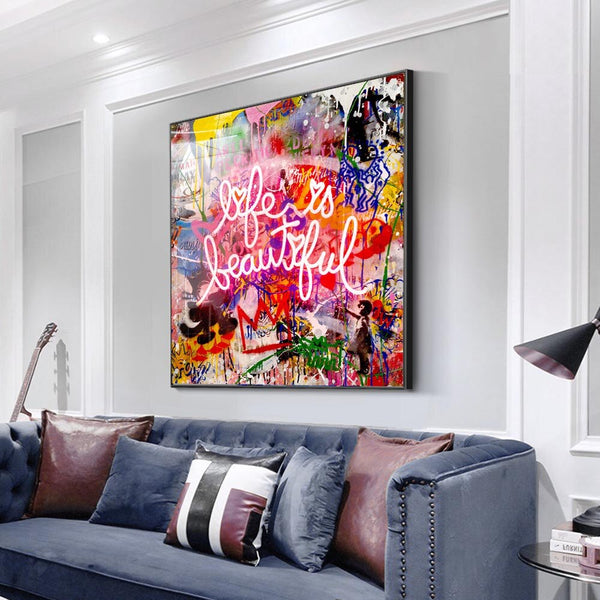 Banksy Life is Beautiful: Embrace thought-provoking art-Banksy Wall Poster