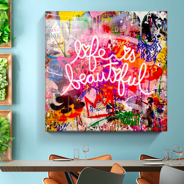 Banksy Life is Beautiful: Embrace thought-provoking art-Banksy Wall Poster