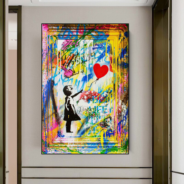 Banksy Life is Beautiful Poster: Unique Wall Art for Impact-Banksy Wall Poster