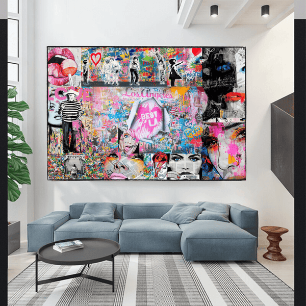 Banksy Los Angeles Hollywood Canvas Wall Art-Banksy Wall Poster