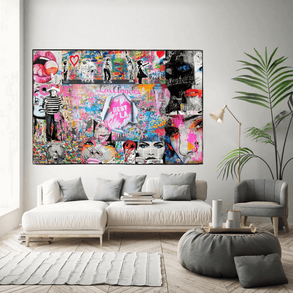 Banksy Los Angeles Hollywood Canvas Wall Art-Banksy Wall Poster