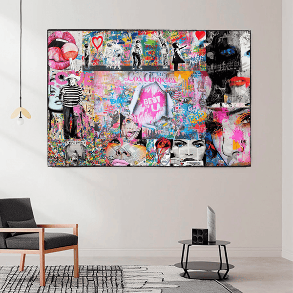 Banksy Los Angeles Hollywood Canvas Wall Art-Banksy Wall Poster