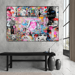 Banksy Los Angeles Hollywood Canvas Wall Art-Banksy Wall Poster