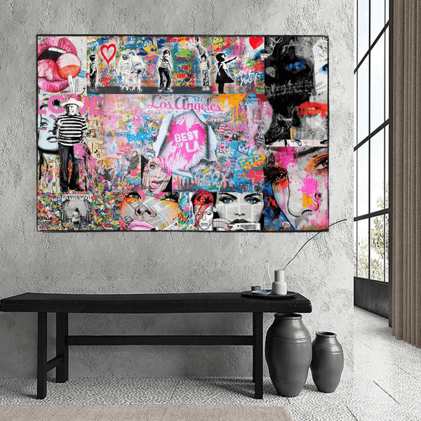 Banksy Los Angeles Hollywood Canvas Wall Art-Banksy Wall Poster