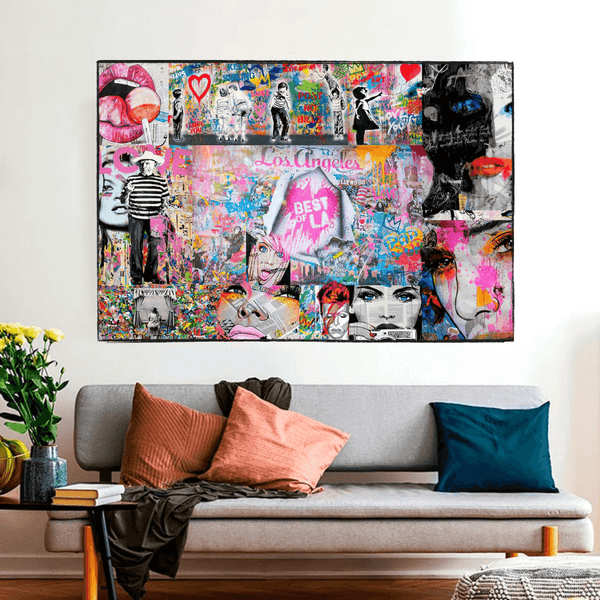 Banksy Los Angeles Hollywood Canvas Wall Art-Banksy Wall Poster
