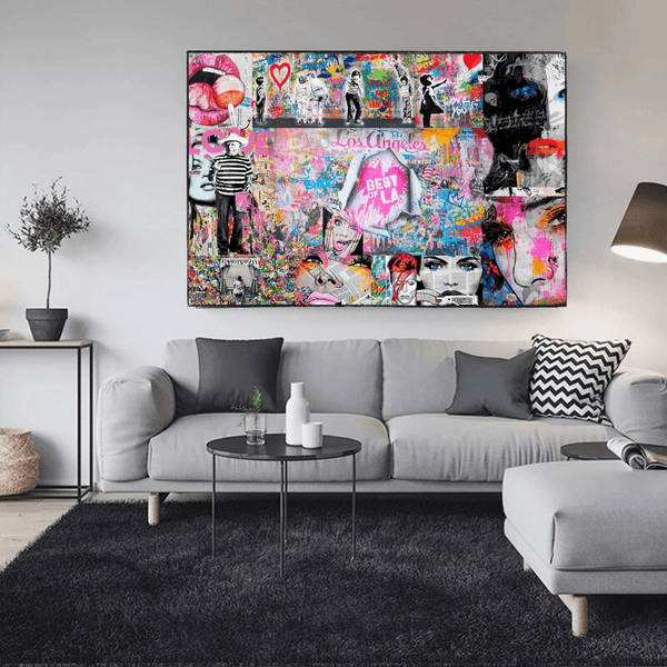 Banksy Los Angeles Hollywood Canvas Wall Art-Banksy Wall Poster