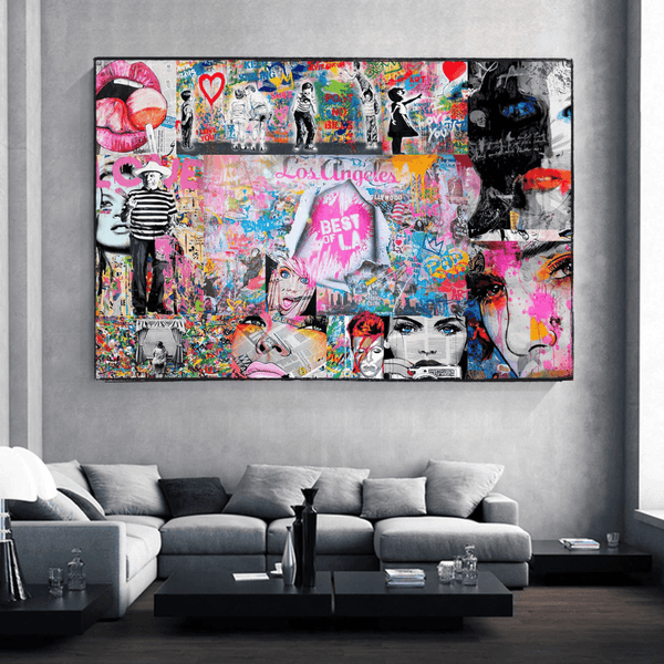 Banksy Los Angeles Hollywood Canvas Wall Art-Banksy Wall Poster