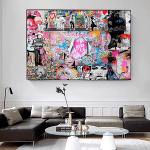 Banksy Los Angeles Hollywood Canvas Wall Art-Banksy Wall Poster