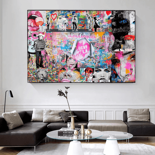 Banksy Los Angeles Hollywood Canvas Wall Art-Banksy Wall Poster