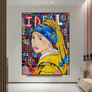 Banksy Milkmaid Canvas Wall Art: Authentic and Captivating-Banksy Wall Poster