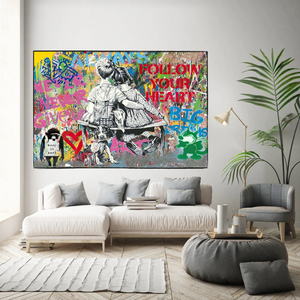 Banksy Never Give Up Follow Your Dreams Canvas Wall Art-Banksy Wall Poster