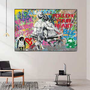 Banksy Never Give Up Follow Your Dreams Canvas Wall Art-Banksy Wall Poster