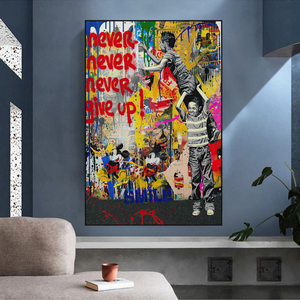 Banksy Never Give Up Poster: Authentic Street Art-Banksy Wall Poster