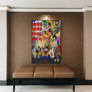 Banksy Never Give Up Poster: Authentic Street Art-Banksy Wall Poster