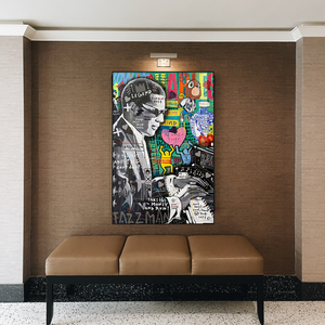 Banksy Ray Charles Robinson American Singer Canvas Wall Art-Banksy Wall Poster
