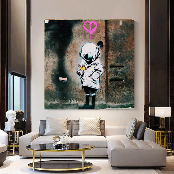 Banksy Space Girl and Bird Wall Art - Captivating Design-Banksy Wall Poster