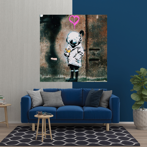 Banksy Space Girl and Bird Wall Art - Captivating Design-Banksy Wall Poster