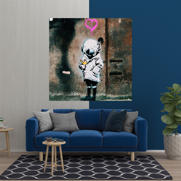 Banksy Space Girl and Bird Wall Art - Captivating Design-Banksy Wall Poster