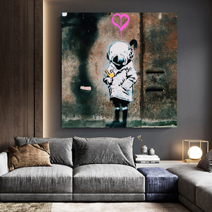Banksy Space Girl and Bird Wall Art - Captivating Design-Banksy Wall Poster