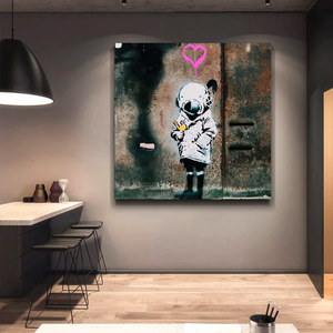 Banksy Space Girl and Bird Wall Art - Captivating Design-Banksy Wall Poster