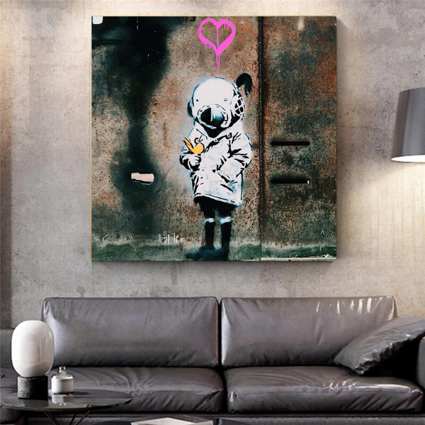 Banksy Space Girl and Bird Wall Art - Captivating Design-Banksy Wall Poster