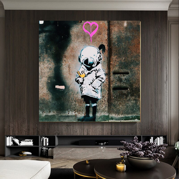 Banksy Space Girl and Bird Wall Art - Captivating Design-Banksy Wall Poster