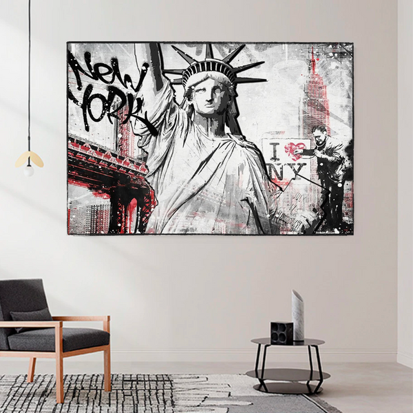 Banksy Statue of Liberty New York Canvas Wall Art-Banksy Wall Poster