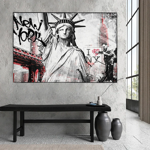 Banksy Statue of Liberty New York Canvas Wall Art-Banksy Wall Poster