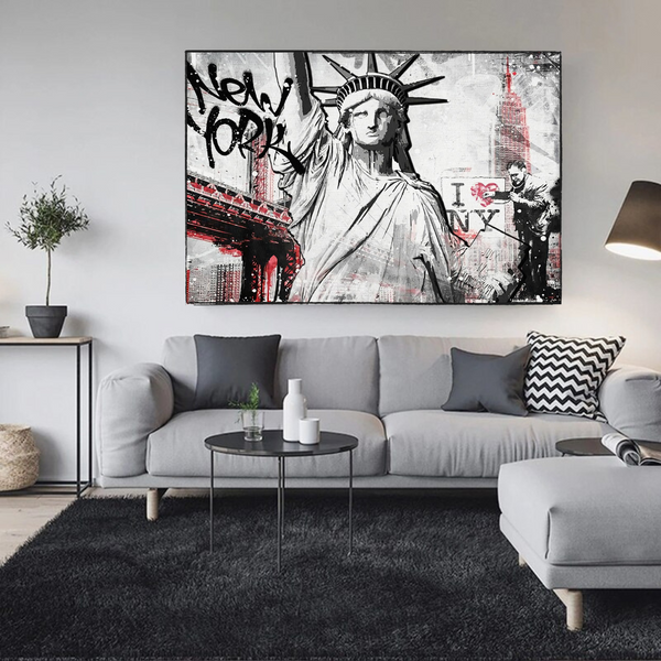 Banksy Statue of Liberty New York Canvas Wall Art-Banksy Wall Poster