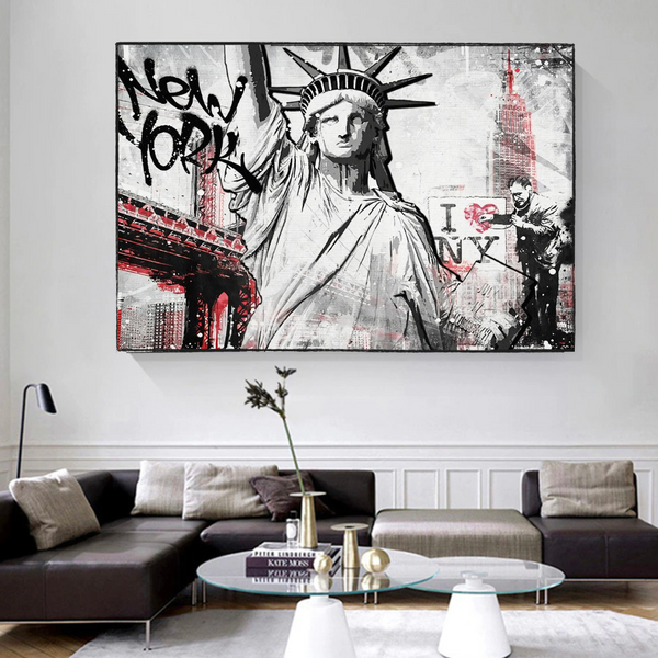 Banksy Statue of Liberty New York Canvas Wall Art-Banksy Wall Poster