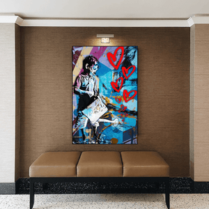 Banksy Steet Art Boy Planting Love Canvas Wall Art-Banksy Wall Poster