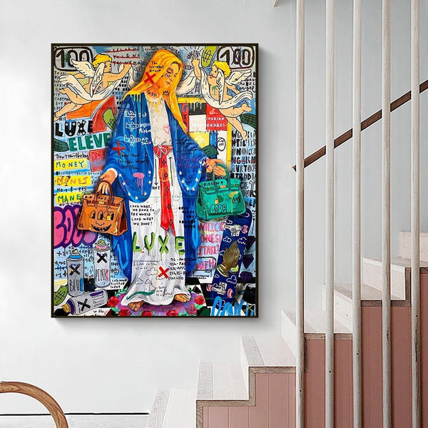 Banksy Virgin Mary Art: Unique, Captivating Masterpiece-Banksy Wall Poster