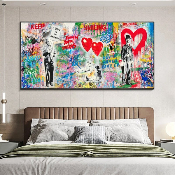 Banksy Wall Art Print Follow Your Dreams Keep Smiling - Home Decor-Banksy Wall Poster