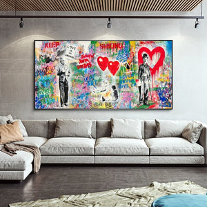 Banksy Wall Art Print Follow Your Dreams Keep Smiling - Home Decor-Banksy Wall Poster