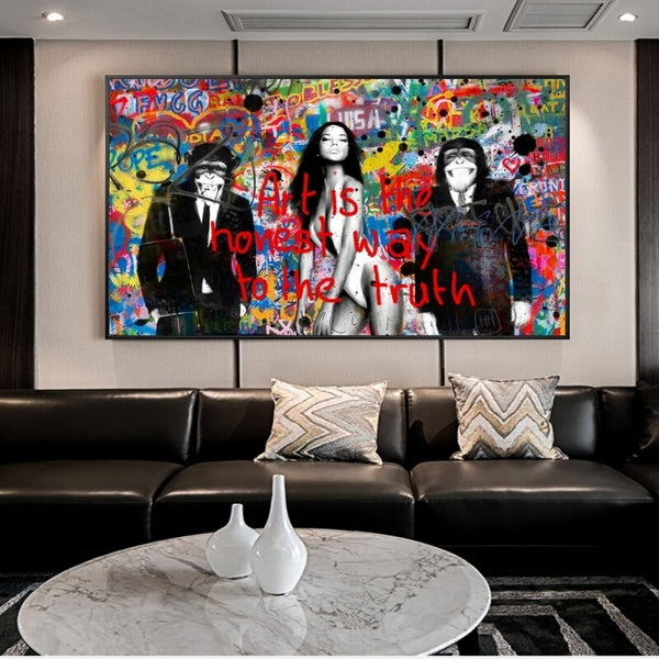Banksy Wall Art: Unveiling the Art is Honest Way to Truth-Banksy Wall Poster