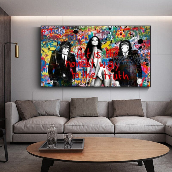 Banksy Wall Art: Unveiling the Art is Honest Way to Truth-Banksy Wall Poster